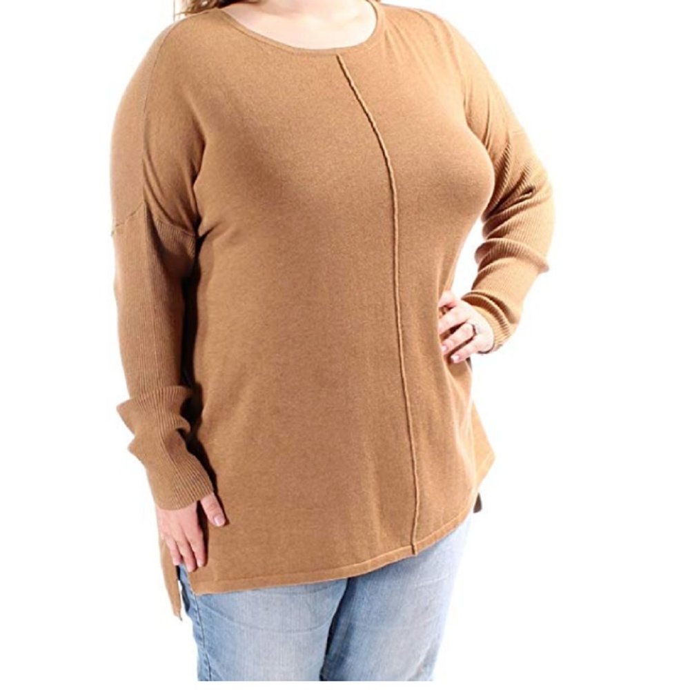 Style & Co. Women's XL Wing-Sleeve Seamfront Sweater in Salty Nut Brown, $49.50